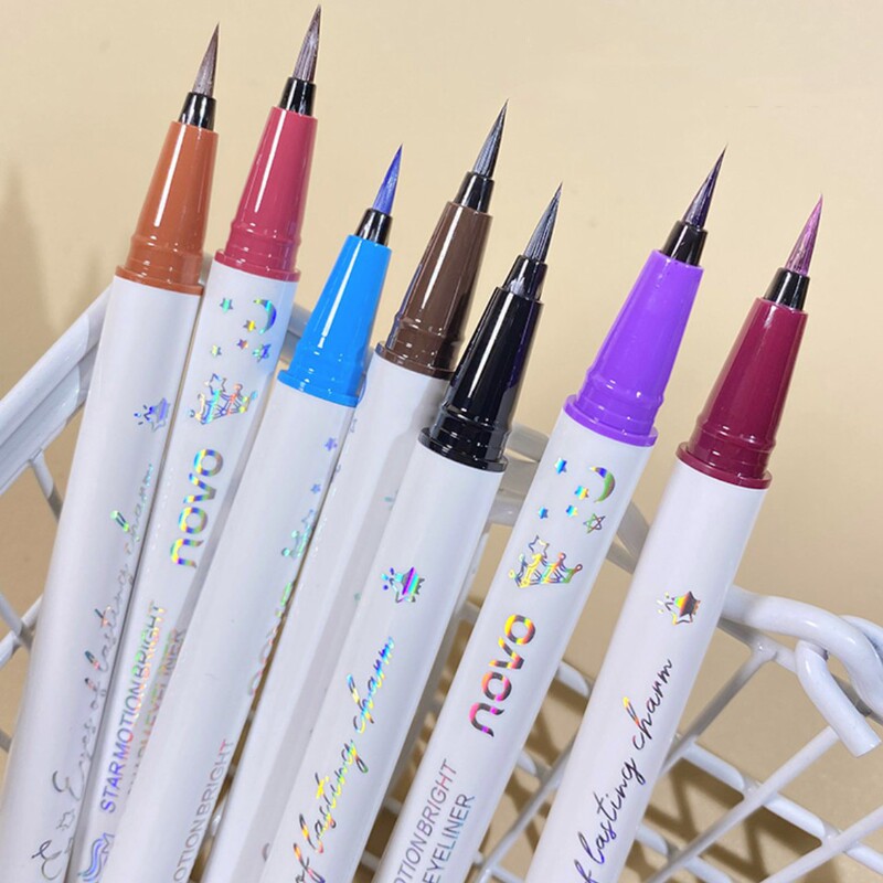 Novo Xpress Colorful Eyeliner for Female Beginners, Ultra-Fine and Not Easy to Smudge, Liquid Eyeliner Pen, Soft-Bristled Makeup
