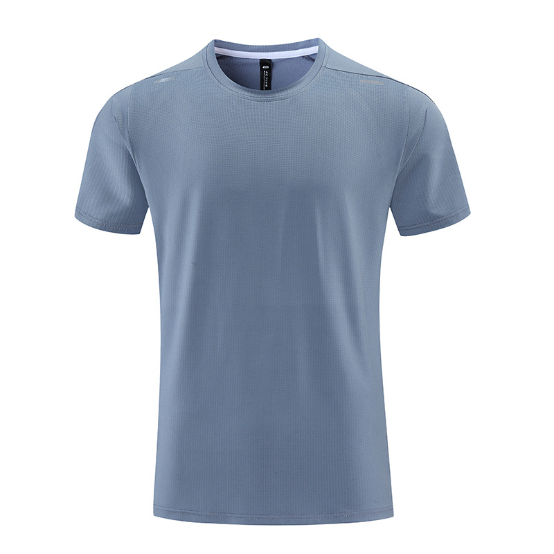 Camiseta deportiva de ocio al aire libre para hombres de verano ropa de secado rápido manga corta suelta más tamaño transpirable seda de hielo media manga en stock impreso B