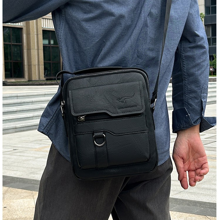 Bolso de cuero sencillo transfronterizo, bandolera de negocios de moda para hombre, bolso de mano, mochila informal, bandolera, venta al por mayor para comercio exterior