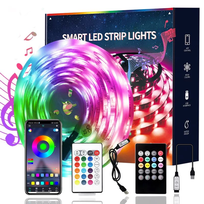 Свет 5V2835RGB с USB-интерфейсом красный, зеленый и синий самоклеящиеся цветные огни Bluetooth инфракрасная музыка ритм 30 огней на метр