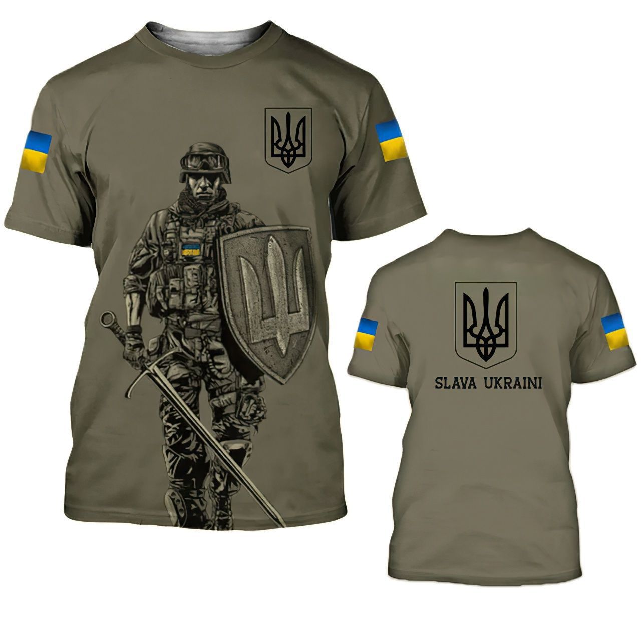 Camiseta de los hombres de Ucrania de manga corta de verano emblema nacional de Ucrania bandera impresa en 3D moda suéter de cuello redondo ropa