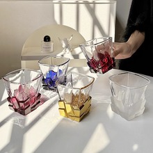 冰块杯艺术感限定酒杯创意轻奢玻璃杯高级感水杯子威士忌杯家用