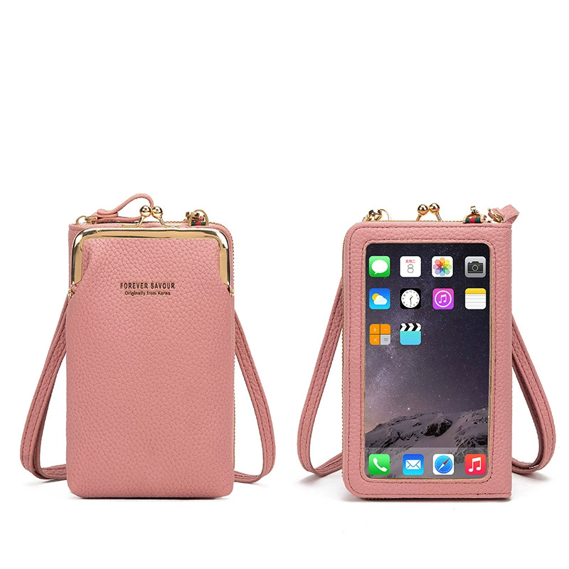 FOREVER SAVOUR Small Kids Wallet Shoulder Bag with Touch Screen Phone Pocket, City Style, 18x11x5 cm