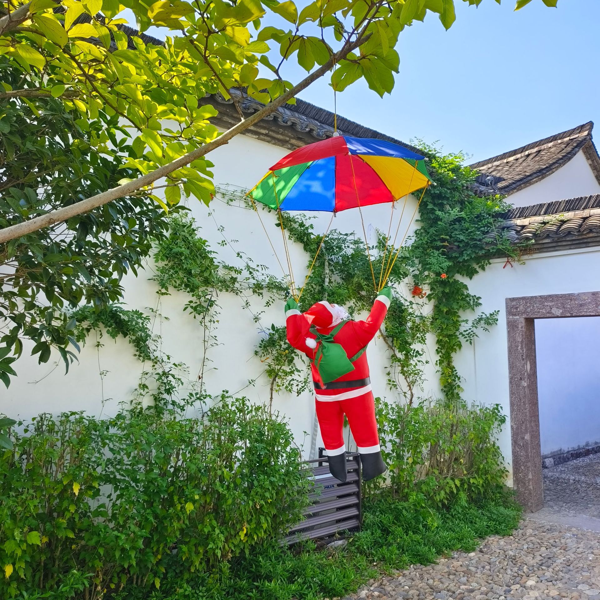 Paracaídas de Navidad transfronterizos paracaídas de Santa Claus paracaídas de Navidad supermercados para decorar la atmósfera del hogar colgantes al por mayor
