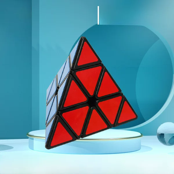 Qiyi 2X2 and 3X3 Pyramid Magic Cube Triangular 4-Sided Puzzle Children's Beginner Early Education Enlightenment Irregular Shape Toy