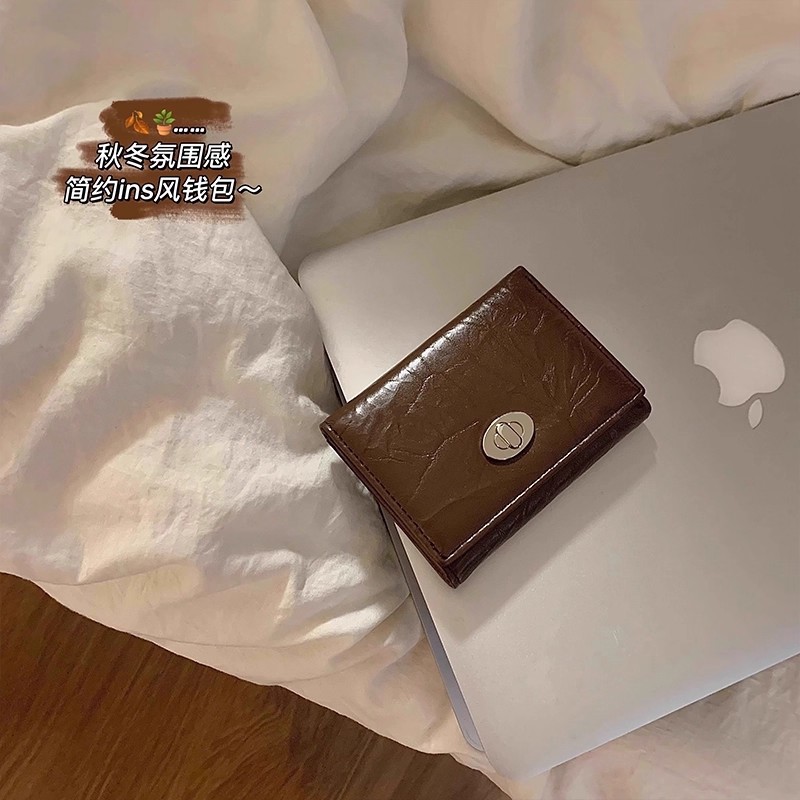 Coreano ins simple billetera de textura de alta calidad portátil duradero de color sólido estudiantes de niñas bolsas de tarjetas cortas tarjetas personales