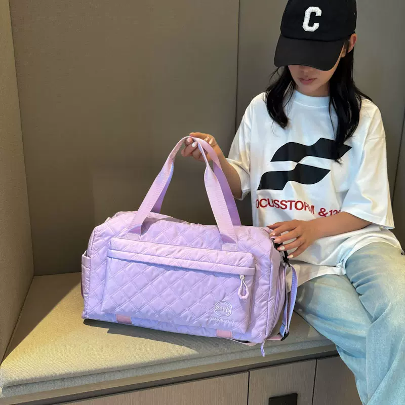 跨境多功能旅行包女干湿分离游泳训练袋大容量可套拉杆轻便登机包