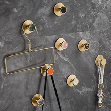 黄铜衣服挂钩壁挂衣柜钩浴室挂衣钩单个创意全铜免打孔毛巾衣帽钩