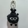 6cm black B【Silver Hardware】【30# flat circle + 4 sections o chain】】