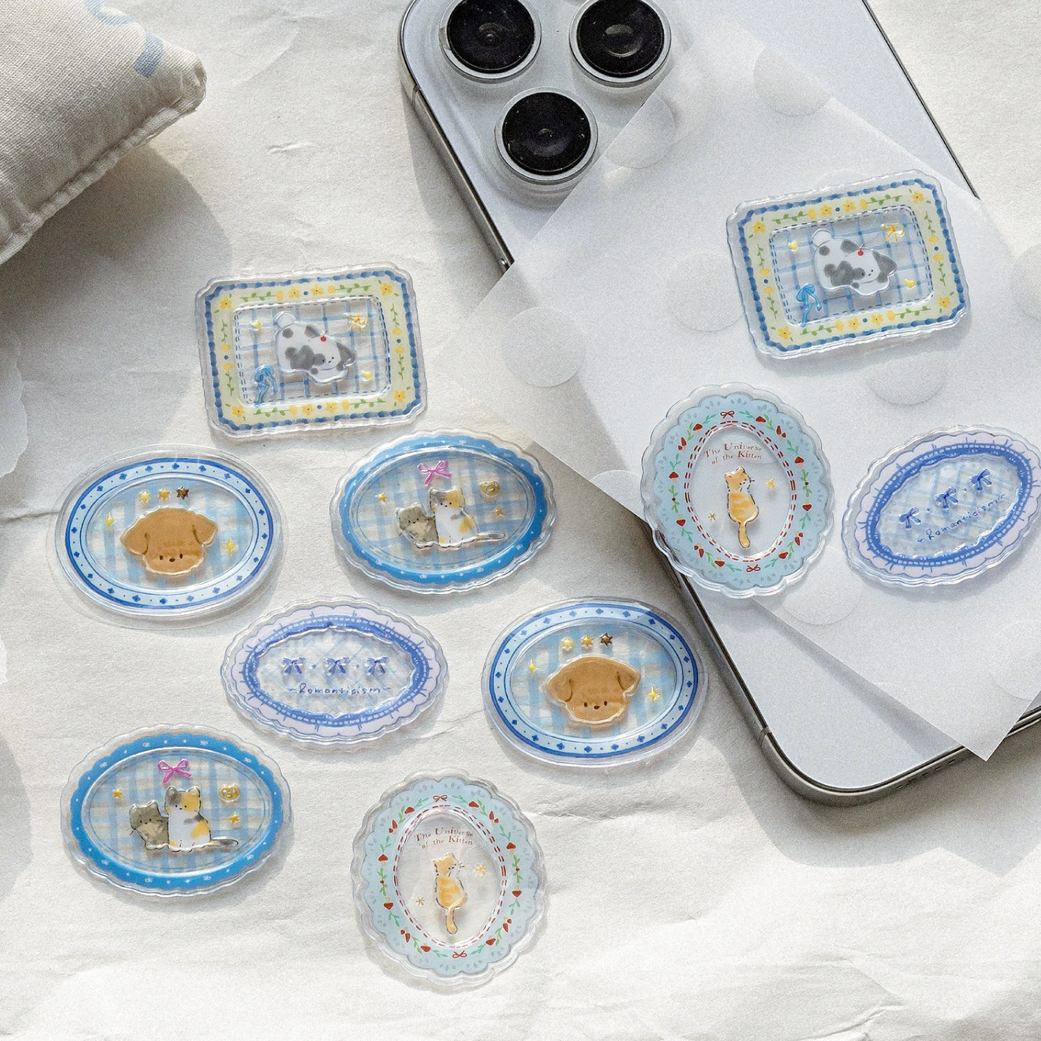 Набор наклеек Momo Epoxy Sticker Pack Sweetheart Маленькая тарелка серия Оригинальный лёгкий ретро стиль Креативный справочник Декоративные материалы Наклейки