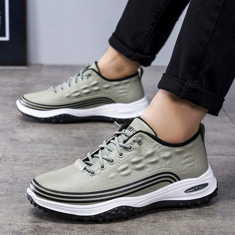 Трансграничная оптовая продажа 2024 новая мужская обувь весна мода тренд спорт повседневная кожаная лапша дикие толстые подошвы для увеличения мужской обуви