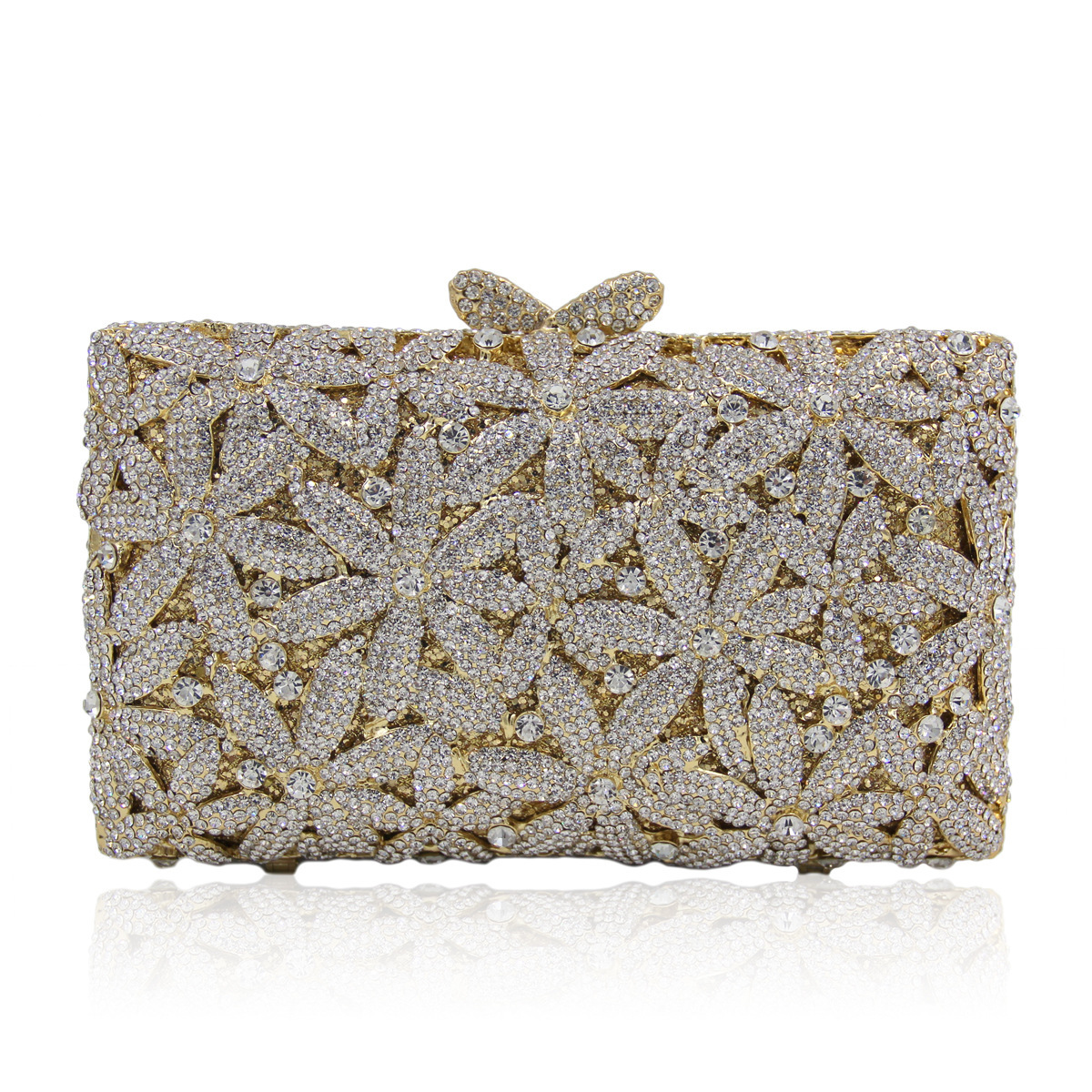 * Fábrica directa de taladro bolsas de cristal de metal bolsas de cena bolsas de diamante bolsas de mano bolsas de novia bolsas de diamante duro