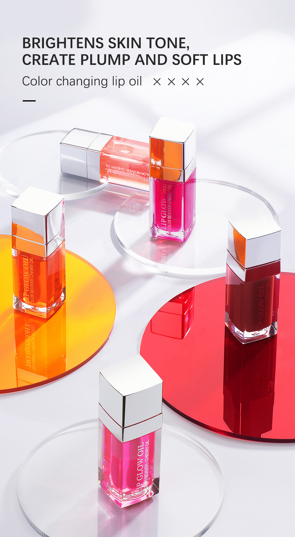 45g Weight Lip Glaze Type Of Cosmetics Plastic, Glass Material Geometry Pattern Fashion Style Fashion Geometry Plastic Glass 5