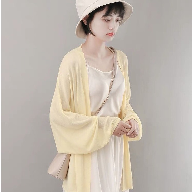 2025 New Summer Milk Yellow Air-Conditioned Shirt Sun Protection Cardigan Mid-Length Outer Thin Knitted Knitwear New Jacket 2025 New Summer Milk Yellow Air-Conditioned Shirt Sun Protection Cardigan Mid-Length Outer Thin Knitted Knitwear New Jacket