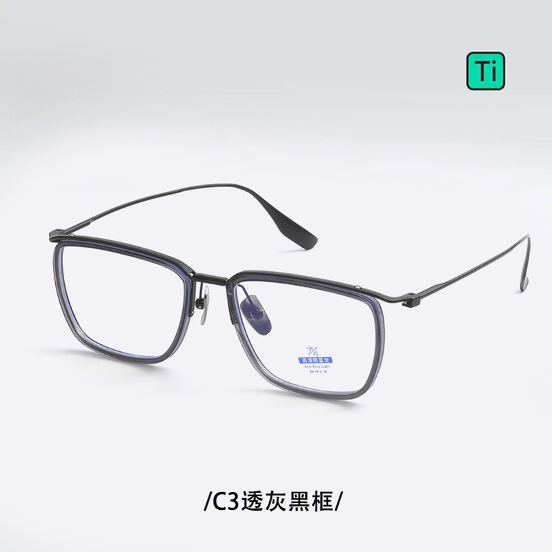 复古手作纯钛镜架板材框日系圆脸文艺超轻眼镜框男女可配度数8118|undefined