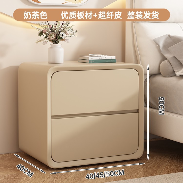 Mesa de cabezal de cama de madera maciza pequeña habitación doméstica al lado de la cama armario de almacenamiento estante de almacenamiento 2025 explosión lujosa sensación de alto nivel