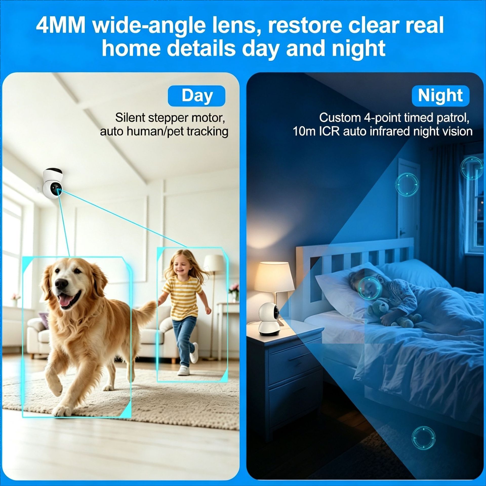 Tuya HD Surveillance Camera Plug-in Home Security Smart Phone Remote Control Wireless Network Indoor No Blind Spots WiFi