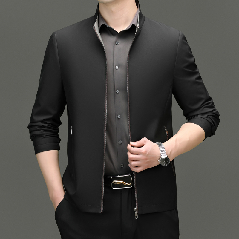 (2개) 2024 봄 얇은 남성 자켓 남녀 짧은 수직 칼라 솔리드 컬러 클래식 패션 재킷 남성