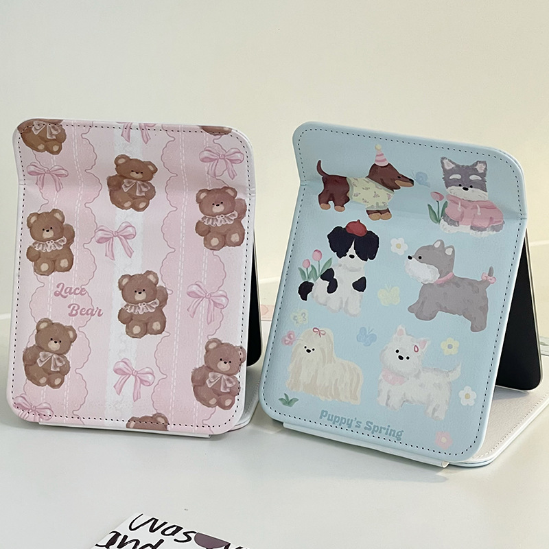 Spot nuevo espejo de maquillaje de escritorio portátil y simple espejo de tocador plegable portátil para mujer espejo de dormitorio para estudiantes en casa