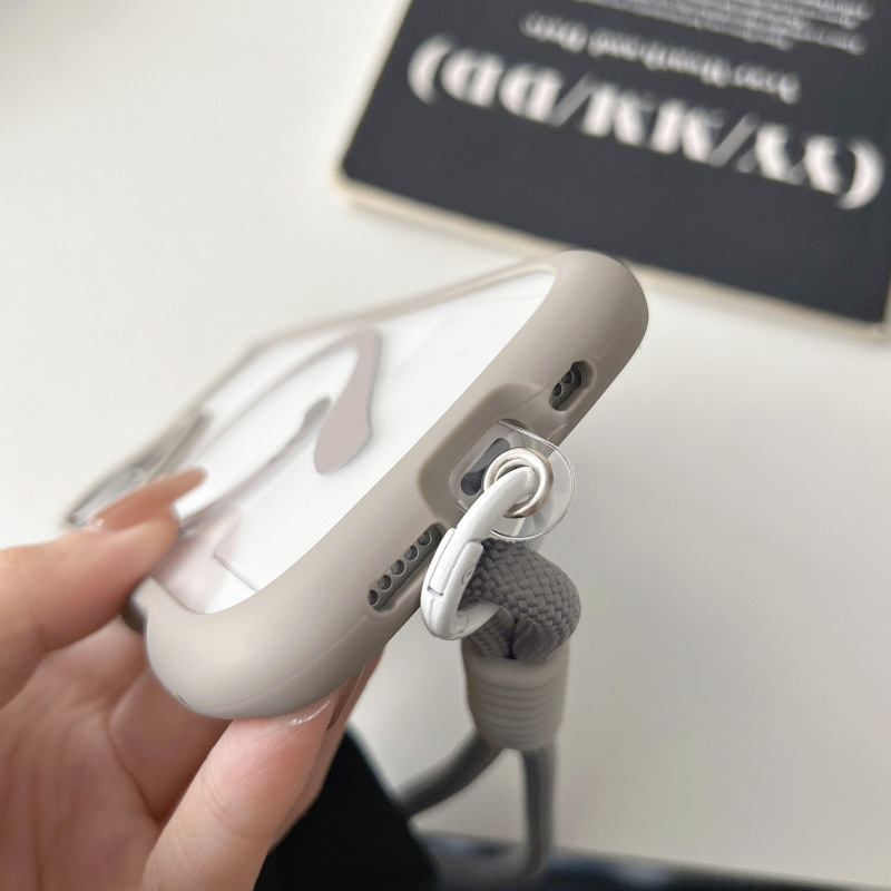 适用iPhone17PROMAX手机壳ins立体猫耳朵磁吸苹果16带挂绳透明硬|undefined