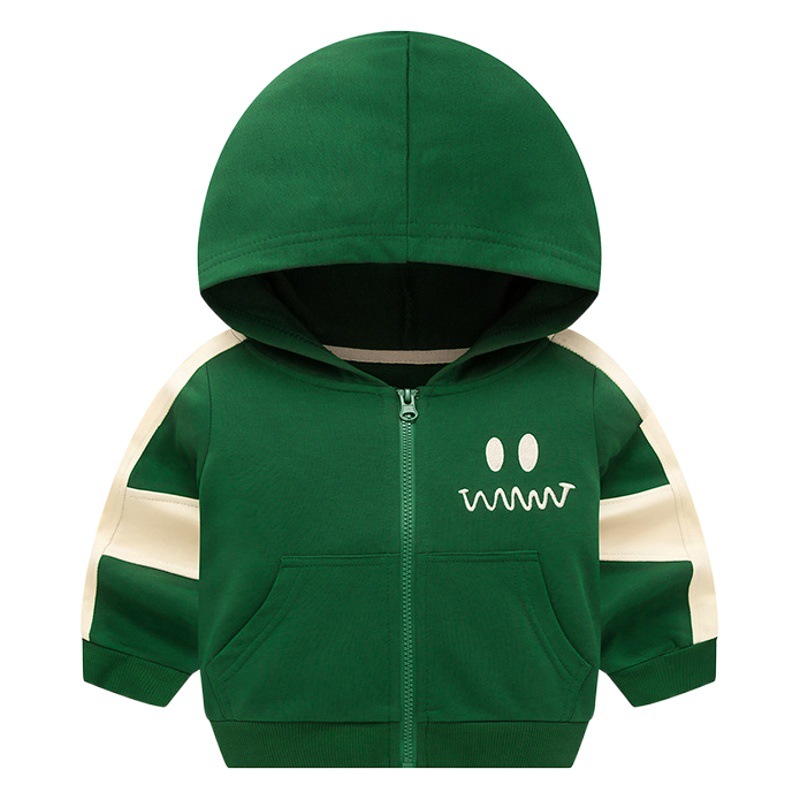 2023 Otoño e Invierno Nuevo estilo coreano Abrigo con capucha para niños bebé color matching Cartoon Boys' coat ropa para niños entrega por lotes