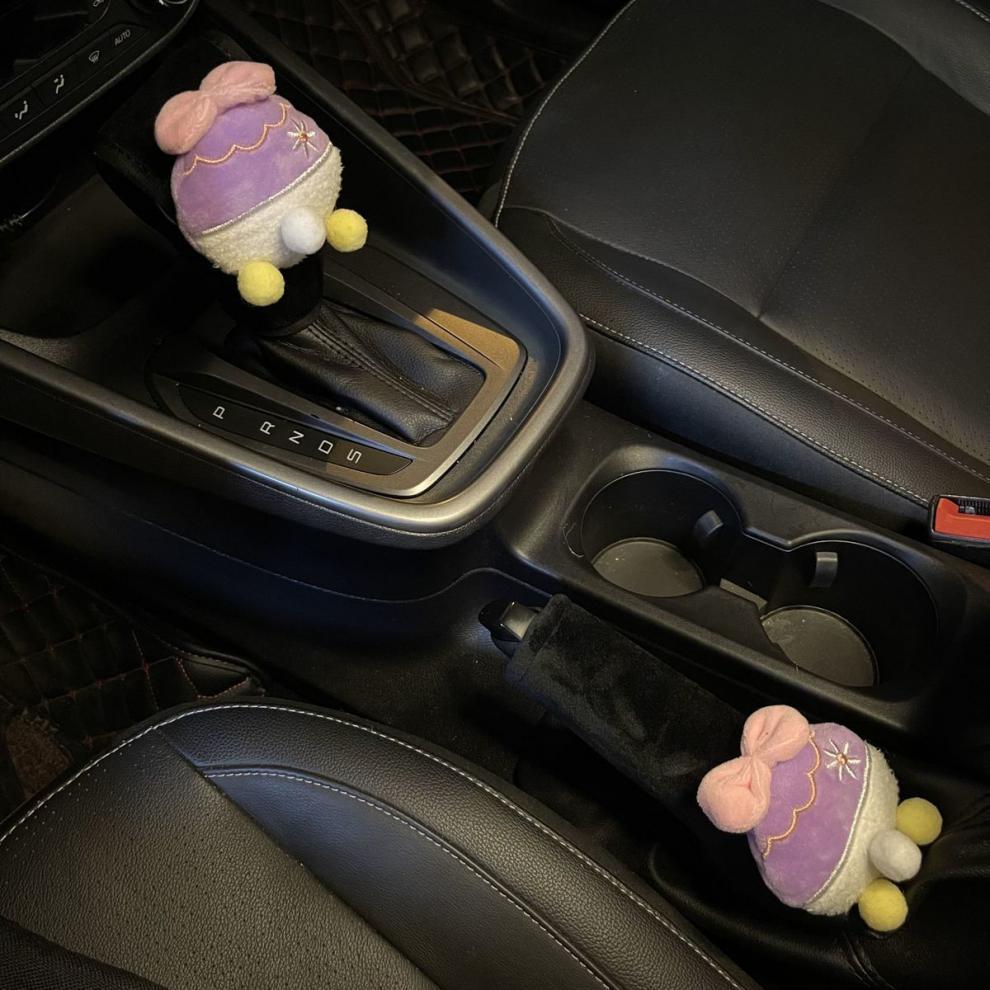 Little Dinosaur Car Gear Shift Cover, Gear Lever Protective Cover, Manual and Automatic Gear Cover, Universal Cute Handbrake Cover Set