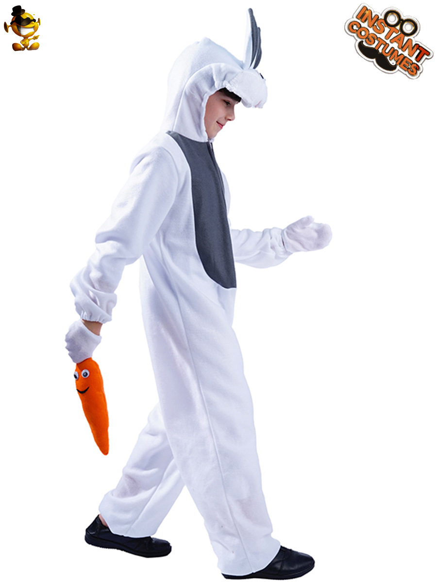 Los niños pequeño conejo blanco traje de Halloween Cosplay rendimiento traje mascarada etapa rendimiento traje de fiesta