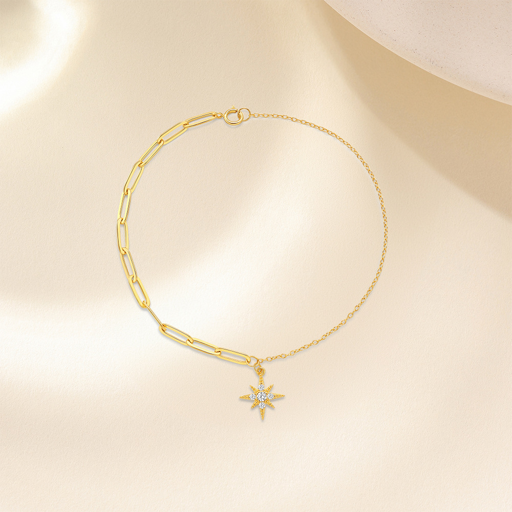 Daily, Date Occasion 925 Sterling Silver Material 925 Sterling Silver Paperclip Chain Cable Chain Bracelets Simple Style