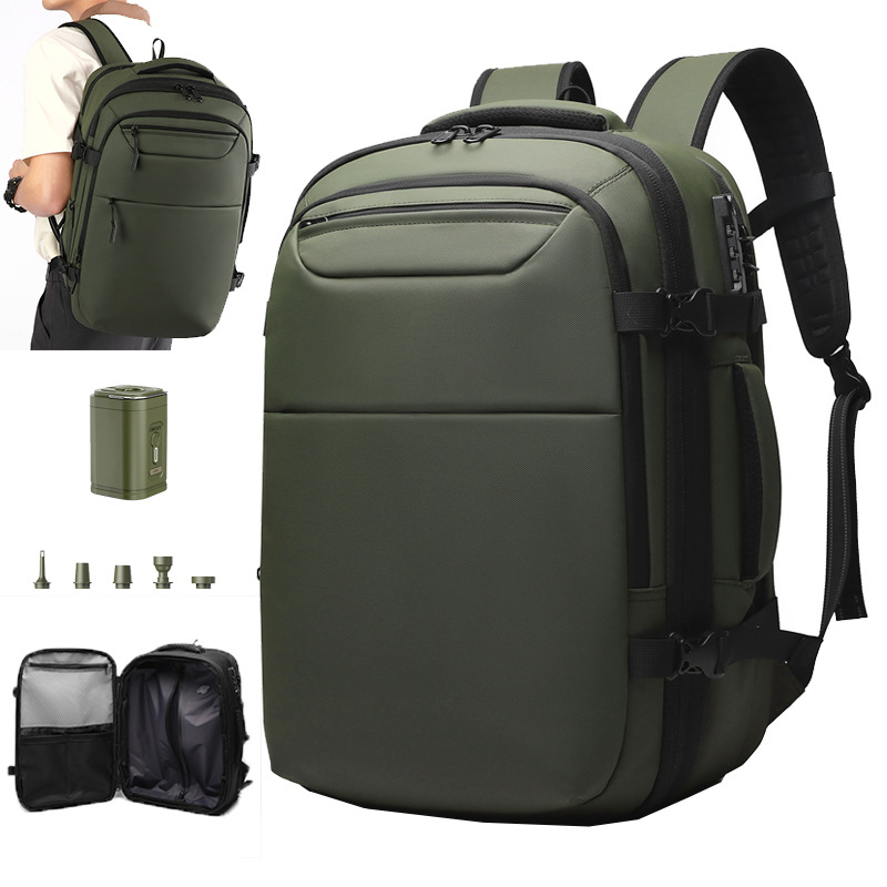 Men's Backpack New Electric Airbag Bag One-Click Vacuum Compression Backpack Multi-Functional School Bag Atmospheric Travel Bag