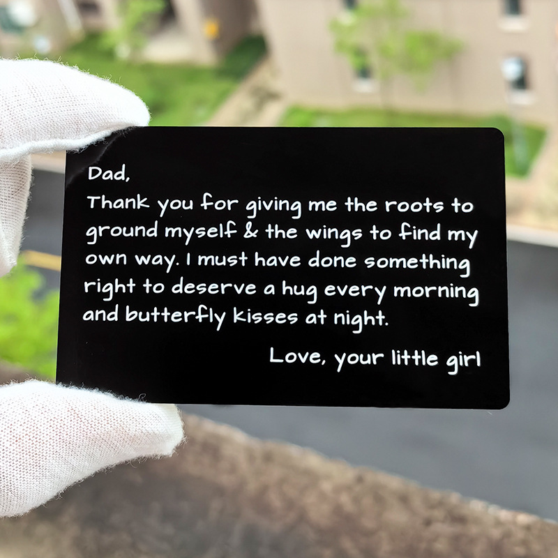 Tarjeta de visita de metal de aluminio tarjeta de monedero de grabación Europa y América transfronteriza Amazon tarjeta de regalo caliente