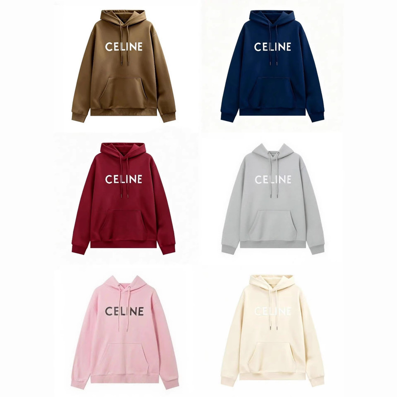 Cross-Border Celine Letter-Printed Hooded Sweatshirt, Casual Loose Trendy Brand, Unisex Versatile Top, New Style Cross-Border Celine Letter-Printed Hooded Sweatshirt, Casual Loose Trendy Brand, Unisex Versatile Top, New Style