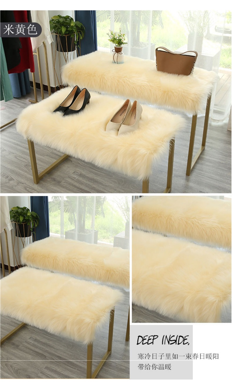 Plush Carpet Clothing Store Window Display Stand Plush Decorative Blanket Table Counter Flow Table White Imitation Wool Mat