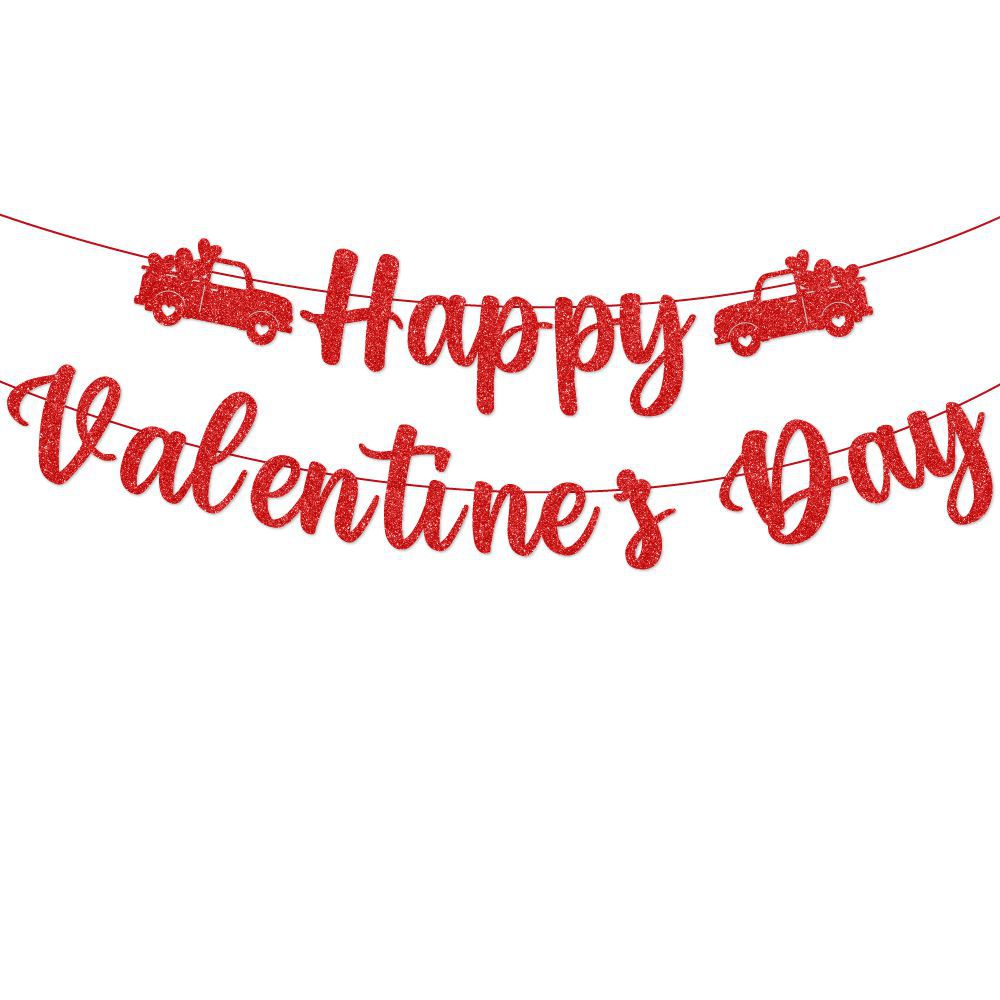 2024 nuevo traje de decoración de fiesta de San Valentín Día de San Valentín Festival tire bandera amor espiral etiqueta