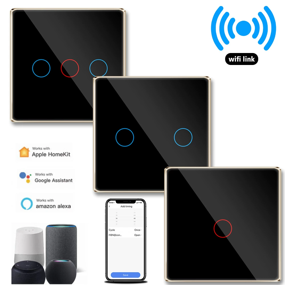 Металлический край алюминиевая рамка европейская стандартная WIFI смарт-переключатель граффити смарт zigbee3.0 дистанционное управление app для заочного времени