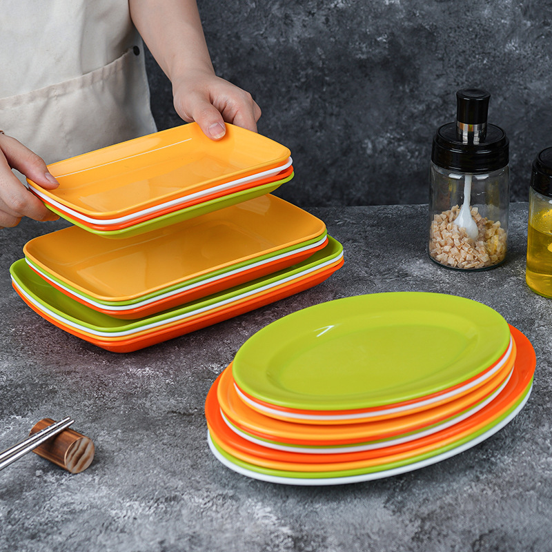 Plato especial para plato de salchicha de porcelana, plato de bocadillos rectangular, plato de parrilla, platos de platos, platos comerciales al por mayor