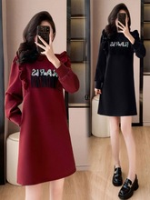 重工小众中长款裙设计女女装韩版2024年黑色气质连衣裙感春季新款