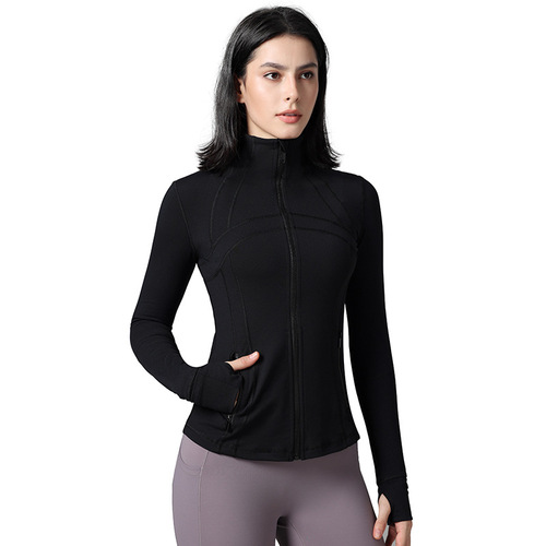 Define Yoga Jacket Lulu Spring Autumn Winter Yoga Top Running Fitness Stand Collar Tight Sports Jacket