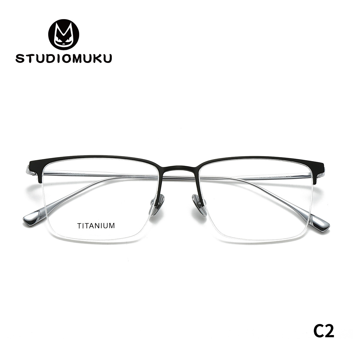 STUDIOMUKU gafas de madera cool trajes de temperamento elegante marcos de gafas de titanio clásico puro marcos de gafas cuadrados