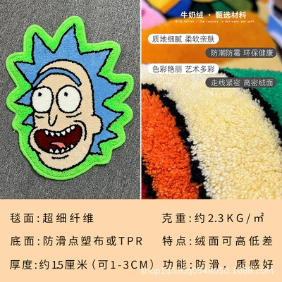 Cross-border specialty craft car carpet, non-slip, water-absorbent plush small mat, one-piece drop-shipping, illustration art floor mat (Avtomobil döşəmə paspasları) - custom-flocked-carpet-minimum-order-quantity-is-one-piece