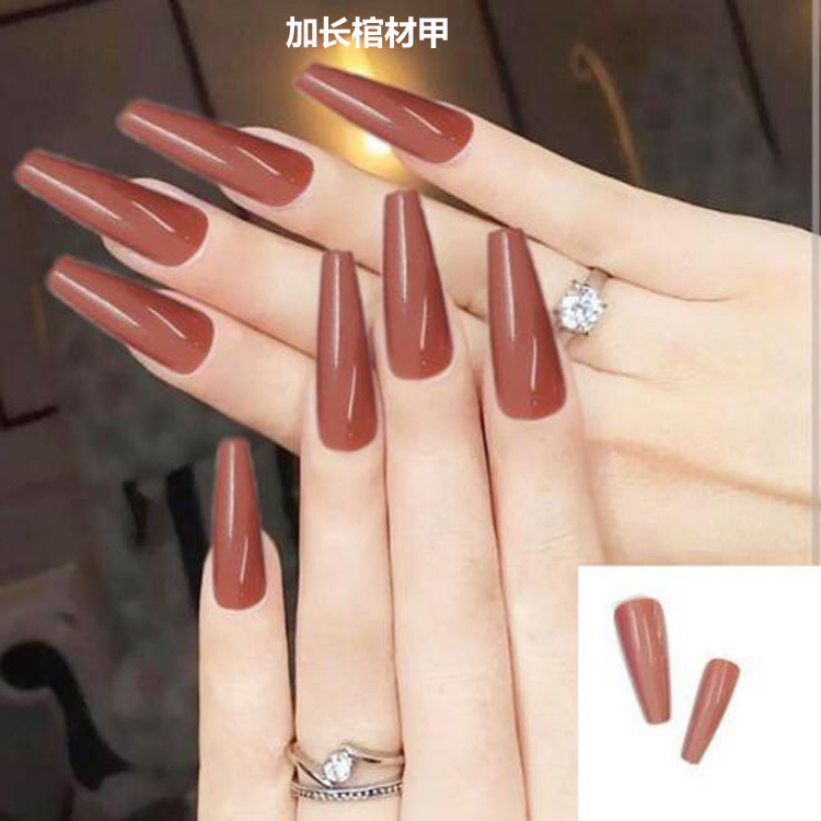 Nail art supplies extended version of the coffin nail ballet fake nail patch cross-border e-commerce spot wholesale 24 pieces