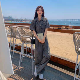 实拍高级感盐系扎染薄款西装套装女夏阔腿裤两件套洋气时尚设计感