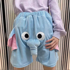 新しい漫画ショーツかわいい面白い醜い魚刺繍ショーツ女性のコーラルベルベットカジュアルパジャマクロスボーダー