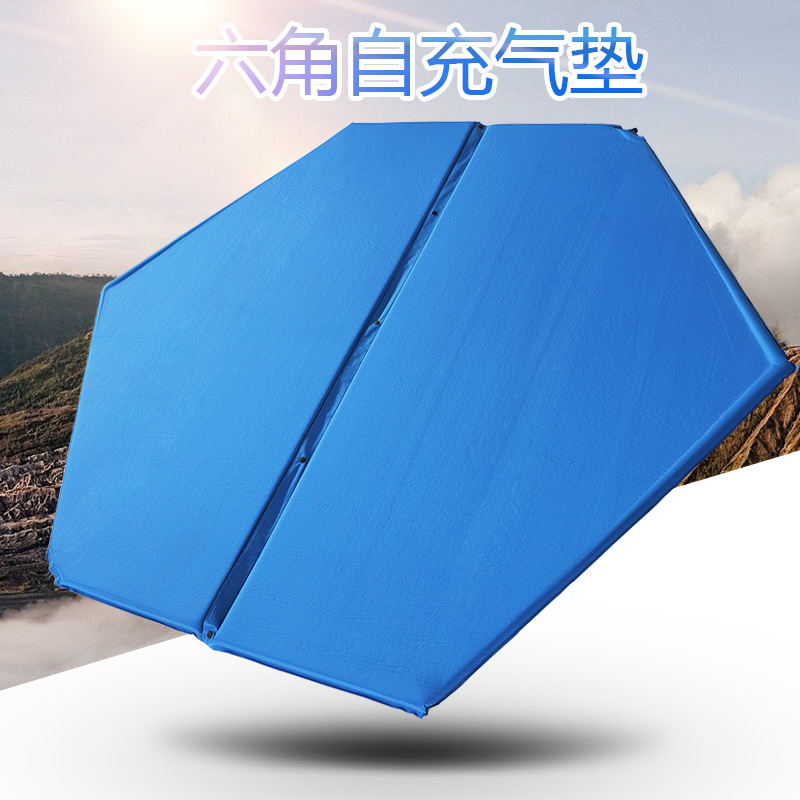 Discover Outdoor Hexagonal Tent Air Mattress, Automatic Inflatable Moisture-Proof Mat, Picnic Nap Mattress, Direct Sales, Foldable