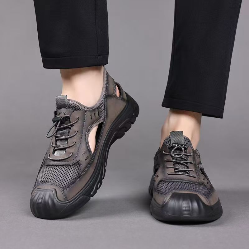 Baotou sandalias para hombres zapatos de playa zapatos casuales de malla para hombres huecos de moda zapatos deportivos transpirables cómodos zapatos para hombres