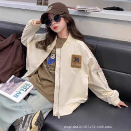 女童春秋款夹克外套2025新款秋装洋气棒球服外套女大童春季外套潮