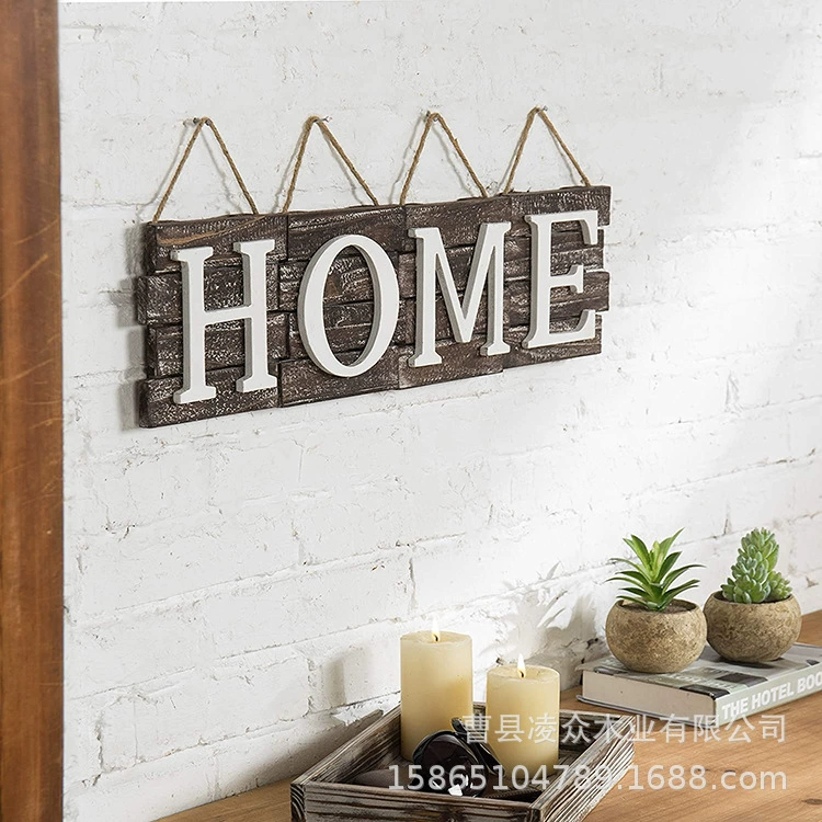 Деревянный скандинавский стиль персонализированный домашний настенный деревянный Английский буквы украшение стены подвеска Внутренняя отделка стен