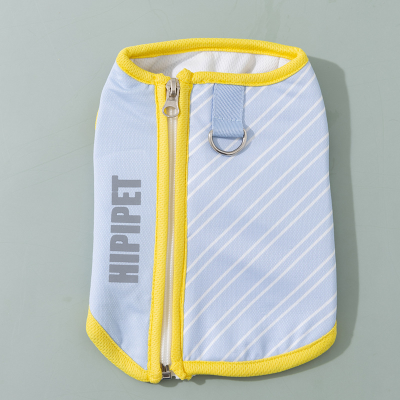 Perro de verano simple cremallera de contraste de colores sandalias para perros pequeños al aire libre refrigeración calentamiento protector solar ropa de perro mascota