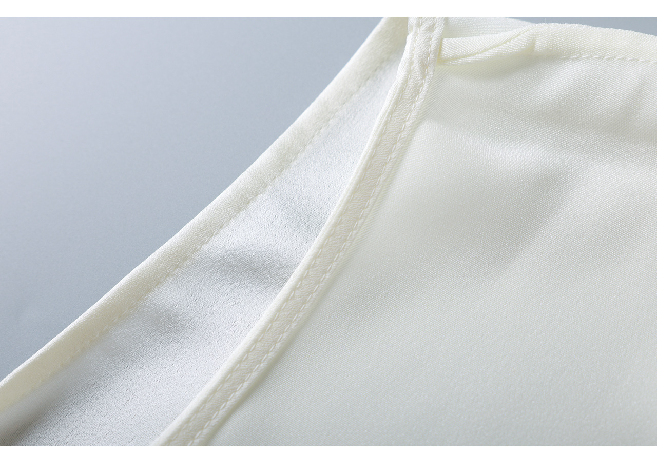 Áo hai dây nữ satin phối ren cổ chữ V — màu đen chi tiết 28