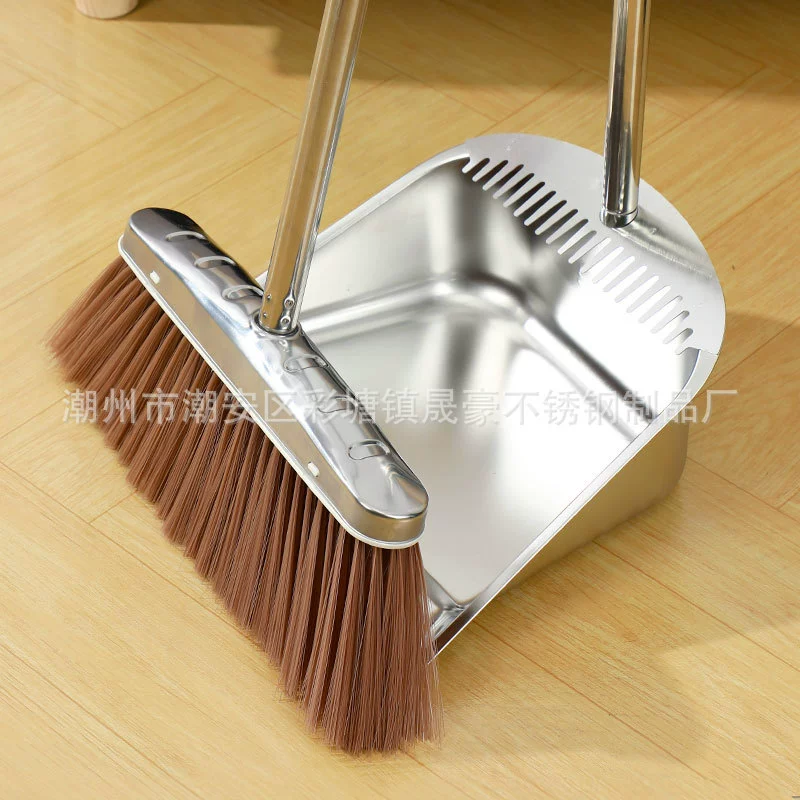 Оптовая продажа новая бытовая метла набор лопаты для мусора комбинированная нержавеющая сталь пилы совок для очистки пола