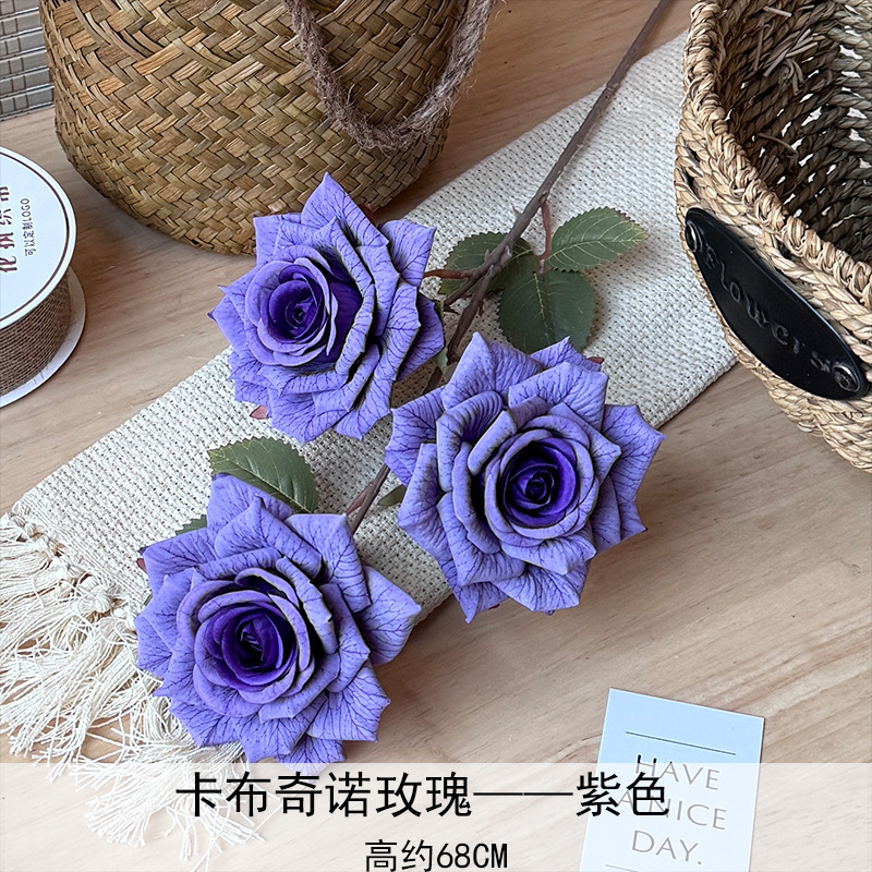 Artificial Rosa sola franela Rosa flor artificial boda decoración del hotel decoración del hogar arreglo de flores flor artificial Rose